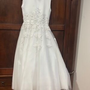 J.O.A. White Floral Lace Kids Dress